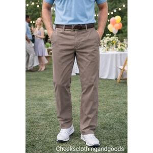 English Laundry Mens 42x32 5-Pocket Tech Pants Taupe Brown Stretch Straight Leg